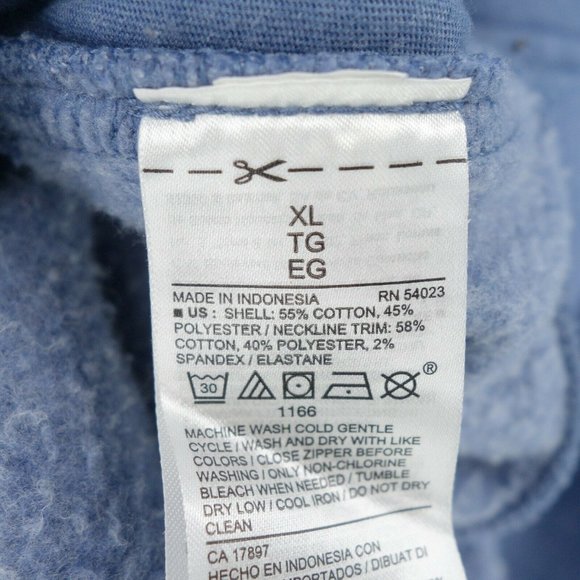 Old Navy Sweater Mens Extra Large Blue Long Sleeve 1/2 Zip Mock Neck Pockets - Picture 9 of 10